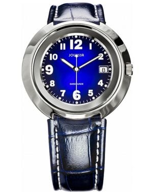 JOWISSA Pegasus Leather Date Watch Stainless Steel - Blue