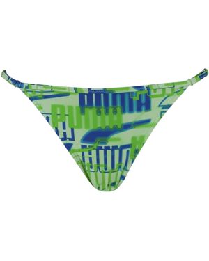 PUMA Repeat Logo Side Tie Bikinibroekje - Groen