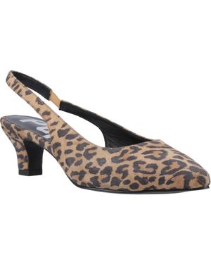 Hush Puppies Nahla Leather Leopard Pointy Slingback Shoes - Brown