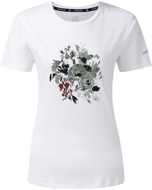 Dare 2b Ladies Tranquility Iii Flowers T-Shirt Cotton - White