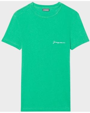 Jacquemus Le T-Shirt Brode Cotton - Green