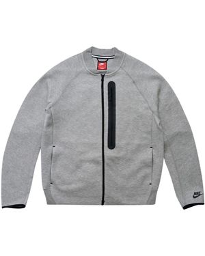 Nike Plain Zip Up Track Jacket Cotton - Grey