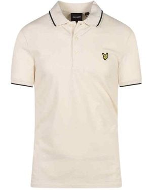 Lyle & Scott Tipped Collar Chalk Polo Shirt - Natural