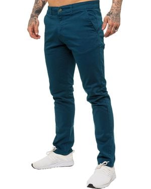 Enzo Slim Fit Stretch Chinos - Blue
