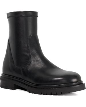 Dune Pelano Chunky Leather Pull On Ankle Boots - Black