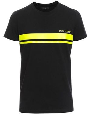 Balmain Neon Logo T-Shirt Cotton - Black