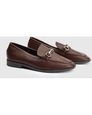 Wallis Jessie Faux Leather Metal Snaffle Loafers - Brown