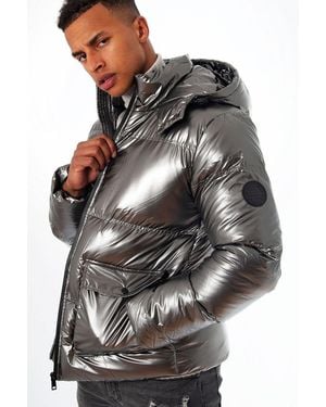 Soulstar Soul Star Puffer Hooded Jacket - Grey
