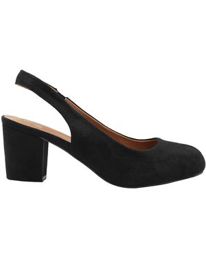 Where's That From Edith Suède Sling Back Brede Blokhak Schoenen (zwart)