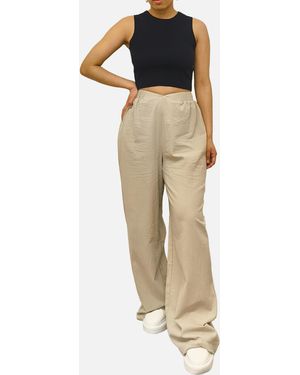 Gini London Waist Band Detail Wide Leg Trouser - Multicolour