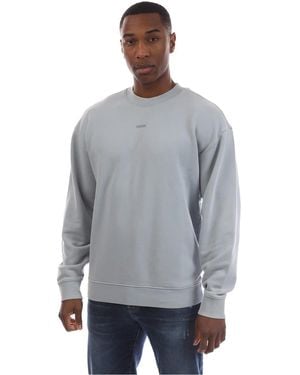 HUGO Crew Neck Drop Shoulder Long Sleeve Sweatshirt - Grey