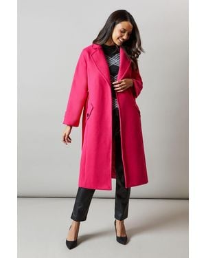 PRINCIPLES Relaxed Belted Wrap Coat - Pink