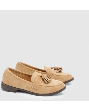 Good for the Sole Lola Faux Suede Flexi Tassel Detail Loafers - Natural
