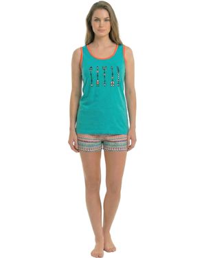 Kisses&Love Summer Pyjamas With Wide Straps, Cotton Kl45250 - Blue