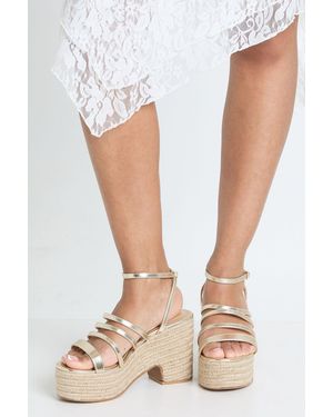 Boohoo Wide Fit Strappy 2 Part Wedges - White