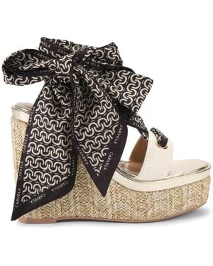 Carvela Kurt Geiger Sorrento Scarf Wedge Heels - Black