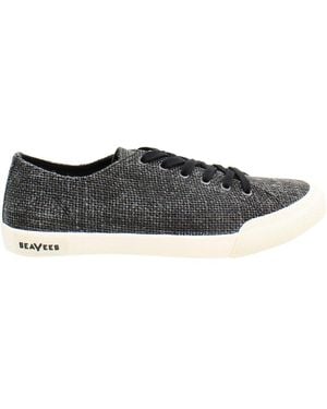 Seavees Monterey Raffia Plimsolls - Black
