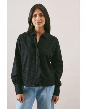 Wallis Broderie Shirt - Green