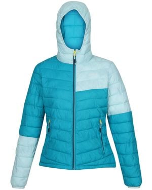 Regatta Ladies Hillpack Ii Hooded Padded Jacket (Tahoe/Bleached Aqua) - Blue