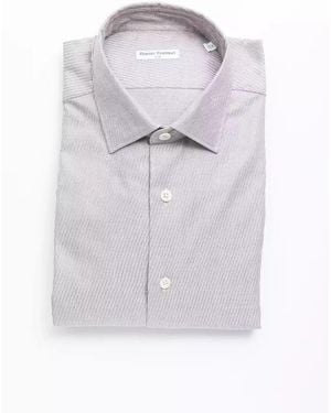 Robert Friedman Textured Cotton Dress Shirt - Grey
