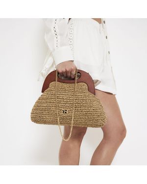 River Island Raffia Frame Clutch Bag - Brown