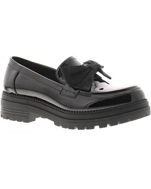 Apache Loafers Shoes Work School Fort Slip On Patent - Black