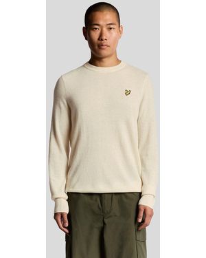 Lyle & Scott Lambswool Blend Crew Neck Jumper - Natural