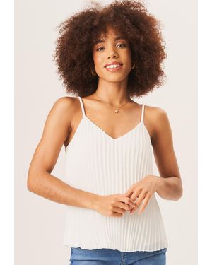 Gini London Strappy Pleated Cami Top - White