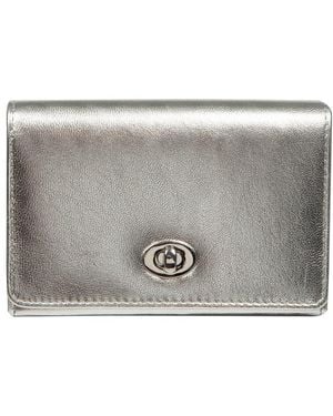 NiNa Amora 'Adriana' Metallic Leather Purse - Grey