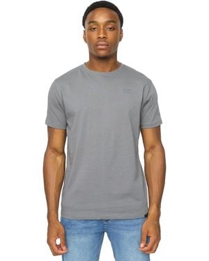 Duck and Cover Trimlines Heavyweight T-Shirt (Petrol) - Grey