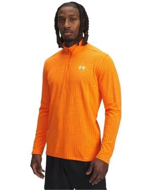 Under Armour Tech Geotessa Zip Neck Long Sleeve T-Shirt - Orange