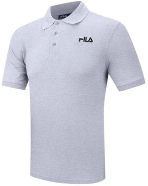 Fila Light Marl Otis Graphic Polo Shirt - Blue
