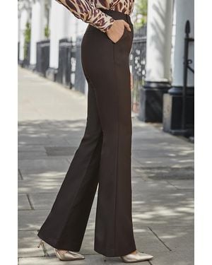 Sosandar Chocolate Flared Trousers - Grey