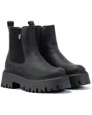 Buffalo Aspen Chelsea Vegan Nappa Boots - Black