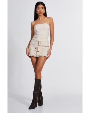 Quiz Triple Belted Bandeau Playsuit - White