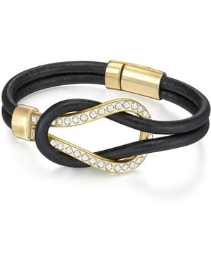 Runway Tassioni Genuine Leather Bracelet - Metallic