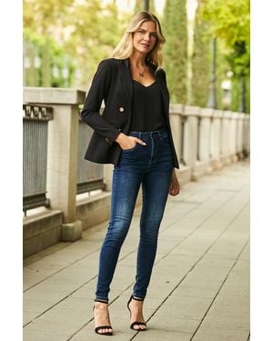 Sosandar Grace Dark Skinny Jeans - Green