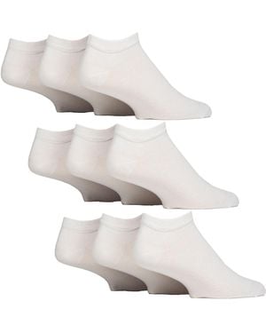 IOMI 9 Pack Diabetic Trainer Socks - White