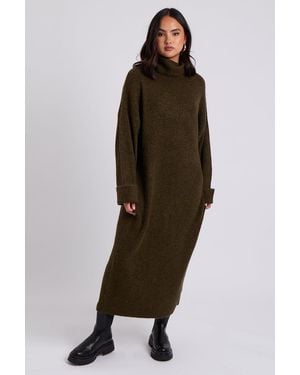 Urban Bliss Maxi Roll Neck Dress - Brown