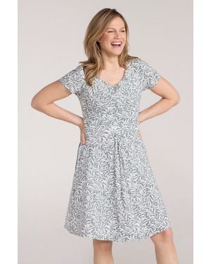 Mountain Warehouse Orchid Patterned Uv Summer Dress With Side Pockets Holiday Beach Cotton - Grey