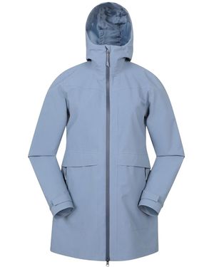 Mountain Warehouse Ladies April Longline Waterproof Jacket - Blue
