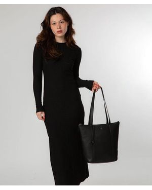 NiNa Amora 'Lara' Leather Tote Bag - Black