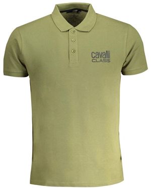 Roberto Cavalli Bold Logo Polo Shirt Material_Cotton - Green