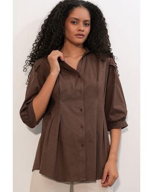 Bigdart Cotton Blend Shirt - Brown