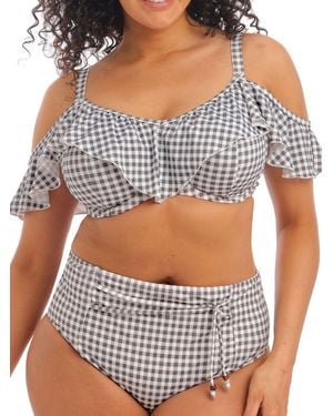 Elomi Checkmate Bardot Bikini Top - Grey