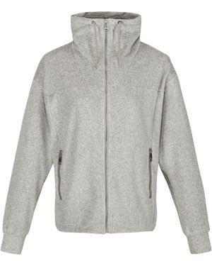 Regatta Ladies Jessalyn Velour Full Zip Fleece Jacket (Paloma Marl) - Grey