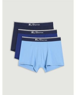 Ben Sherman 3 Pack Mod Signature Stripe Trunks In Blue
