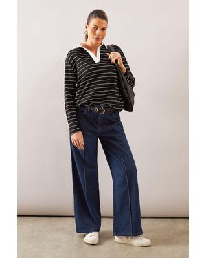 Wallis Stripe Rugby Top - Blue