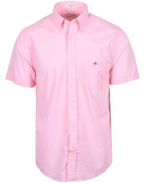 GANT Reg Poplin Short Sleeve Shirt Washed Cotton - Pink