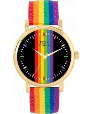 Toff London Tlws-70552 38Mm Pride Linear Batons Watch - Metallic